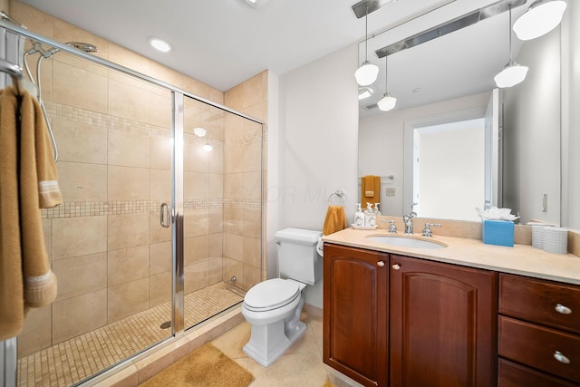 1475 W 3rd Ave Unit 401, Columbus, OH 43212 - full bathroom featuring vanity, a stall shower, and tile patterned floors