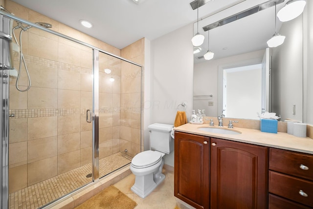 1475 W 3rd Ave Unit 401, Columbus, OH 43212 - bathroom with vanity, a shower stall, and tile patterned floors