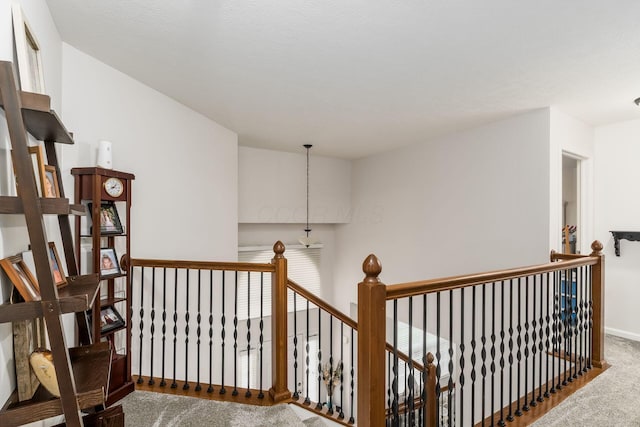 3012 Coltsbridge Dr, Lewis Center, OH 43035 - staircase featuring carpet flooring and baseboards