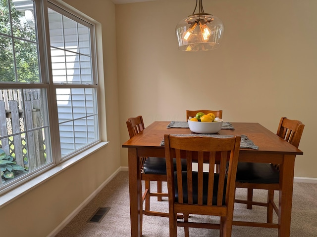 6282 Mcnaughten Place Ln Unit 39, Columbus, OH 43213 - dining room with carpet, a chandelier, and plenty of natural light