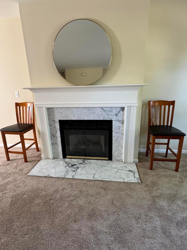 6282 Mcnaughten Place Ln Unit 39, Columbus, OH 43213 - detailed view of carpet flooring and a fireplace