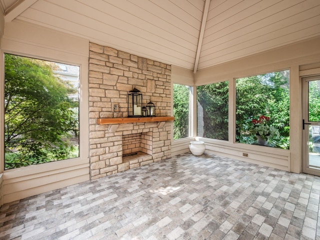 5767 Loch Maree Ct, Dublin, OH 43017 - unfurnished sunroom featuring brick patterned flooring and plenty of natural light