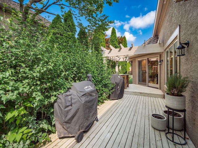 5767 Loch Maree Ct, Dublin, OH 43017 - wooden terrace with a grill