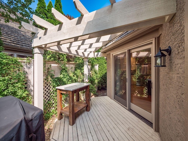 5767 Loch Maree Ct, Dublin, OH 43017 - wooden terrace with a pergola and grilling area