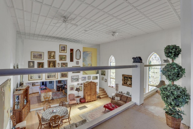 131 E Chestnut St, Lancaster, OH 43130 - living area with ceiling fan, healthy amount of natural light, and wood finished floors