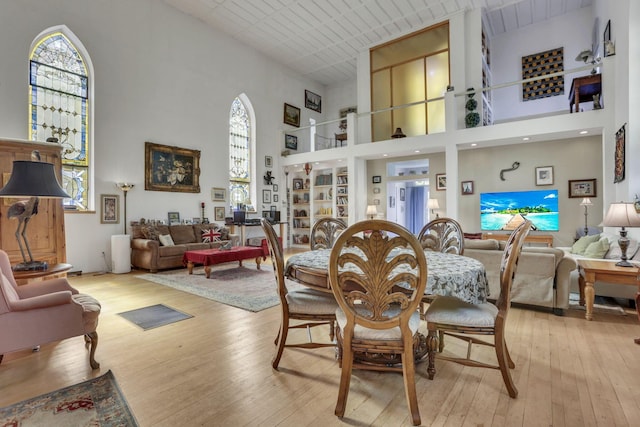 131 E Chestnut St, Lancaster, OH 43130 - dining room with a towering ceiling and light wood-style flooring