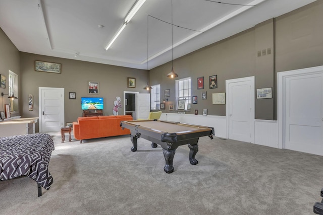 131 E Chestnut St, Lancaster, OH 43130 - recreation room featuring carpet floors, pool table, and a high ceiling