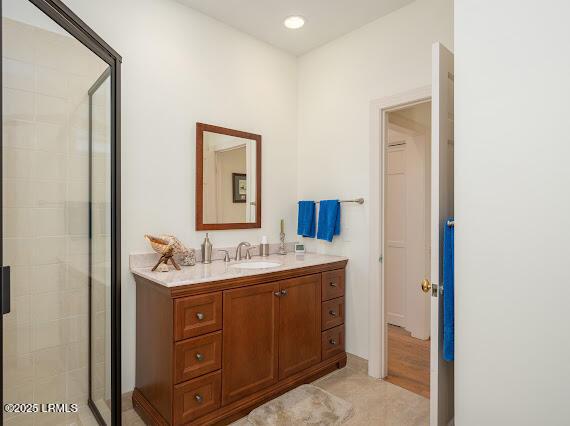 9 Longwood Ct, Okatie, SC 29909 - bathroom featuring a shower stall and vanity