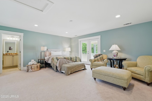 27 Normandy Ave, Bluffton, SC 29910 - carpeted bedroom featuring access to exterior, french doors, recessed lighting, and ensuite bathroom