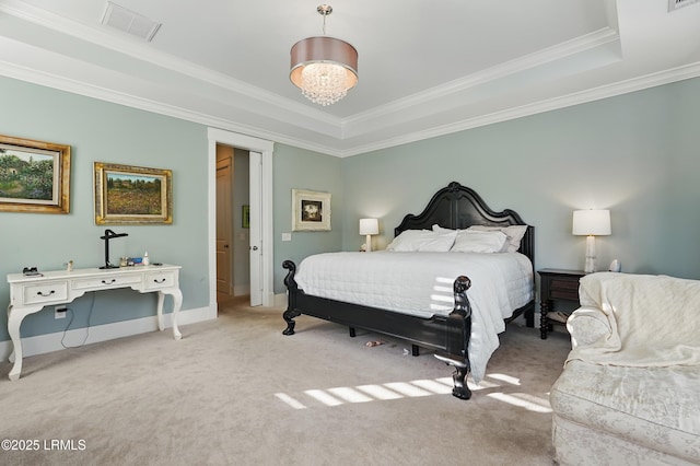 27 Normandy Ave, Bluffton, SC 29910 - bedroom featuring light colored carpet, crown molding, a raised ceiling, and baseboards