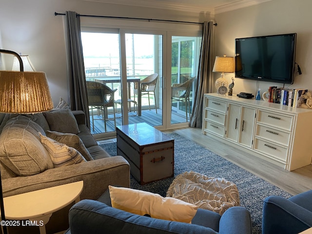 171 Beach Club Villa Dr Unit 171, Fripp Island, SC 29920 - living area with crown molding and light wood-type flooring