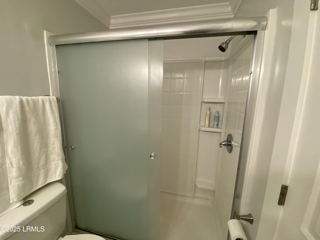 171 Beach Club Villa Dr Unit 171, Fripp Island, SC 29920 - bathroom featuring a stall shower and ornamental molding
