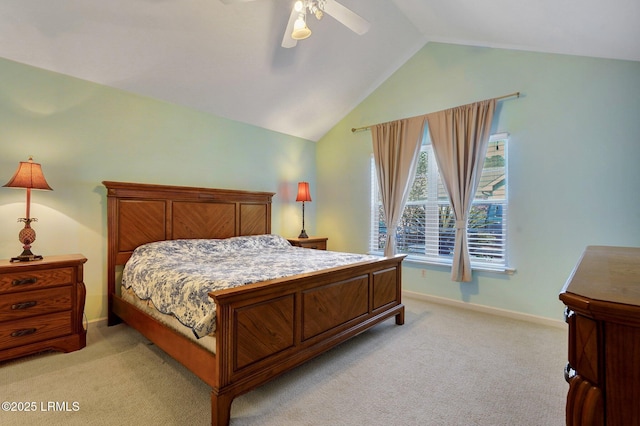1980 Abbey Glen Way Unit 1980, Hardeeville, SC 29927 - bedroom featuring lofted ceiling, light carpet, a ceiling fan, and baseboards