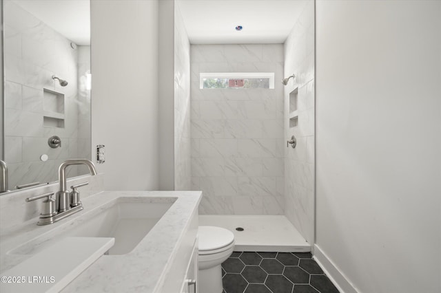1 Alumni Rd, Beaufort, SC 29907 - full bath with tile patterned flooring, a stall shower, toilet, and vanity
