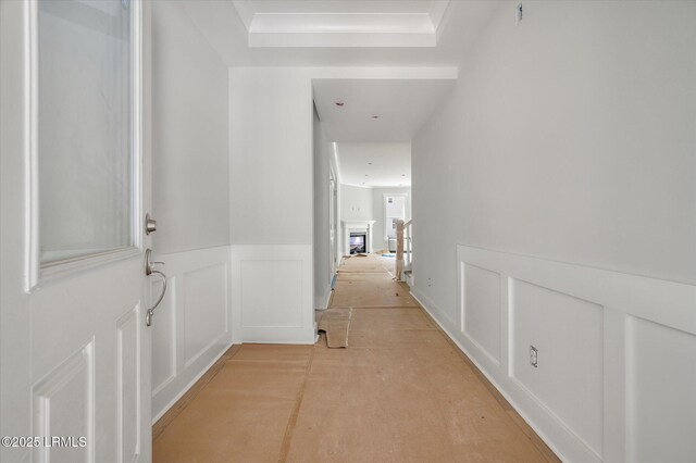 1 Alumni Rd, Beaufort, SC 29907 - hall with wainscoting and a decorative wall