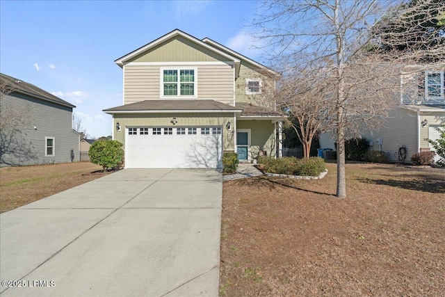 view of front facade with a garage