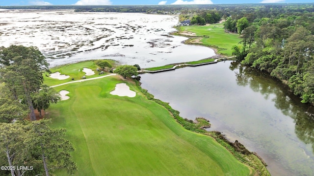 44 Richland Dr, Bluffton, SC 29910 - birds eye view of property with a water view and view of golf course