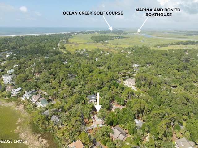 106 Sand Piper Run, Fripp Island, SC 29920 - aerial view of property's location featuring a heavily wooded area