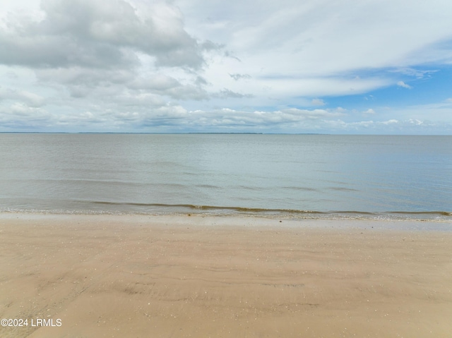 view of water feature featuring a view of the beach