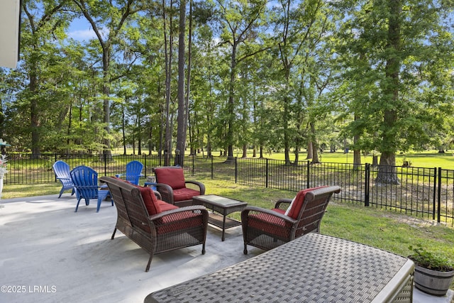 51 White Oaks Cir, Bluffton, SC 29910 - view of patio with an outdoor hangout area and view of wooded area