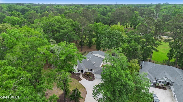 51 White Oaks Cir, Bluffton, SC 29910 - aerial view of property and surrounding area featuring a heavily wooded area