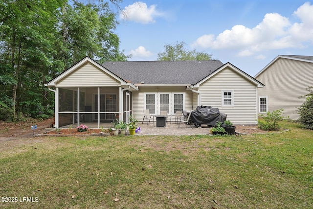 29 Wiregrass Way, Bluffton, SC 29910 - back of property with a patio area, an outdoor fire pit, a sunroom, and a yard