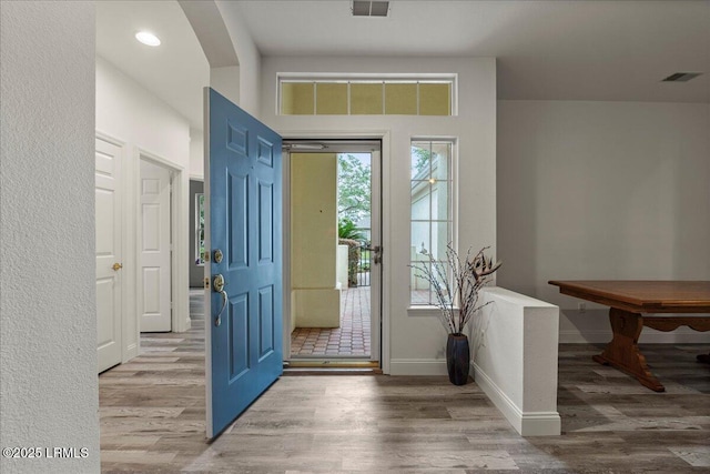 61 Hampton Cir, Bluffton, SC 29909 - foyer featuring wood finished floors, baseboards, and recessed lighting
