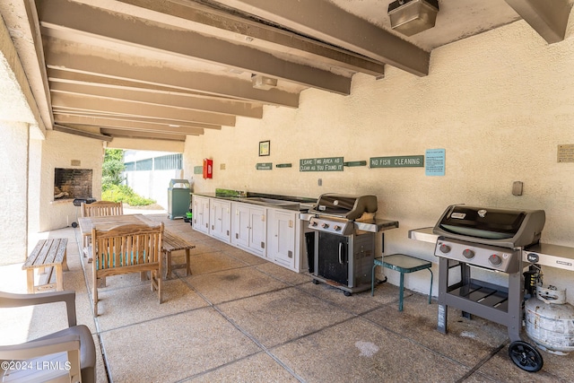 view of patio featuring area for grilling