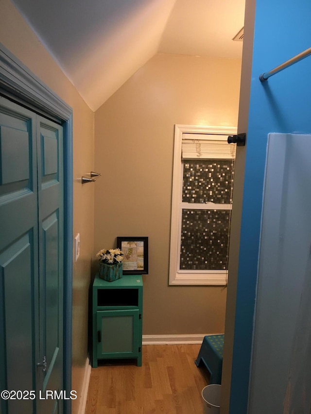 802 12th St, Port Royal, SC 29935 - hall with wood finished floors and lofted ceiling