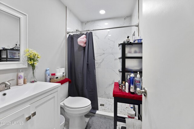 400 William Hilton Pkwy Unit 110, Hilton Head Island, SC 29926 - bathroom featuring vanity and a stall shower