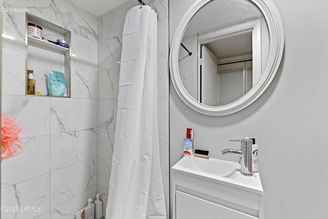 400 William Hilton Pkwy Unit 110, Hilton Head Island, SC 29926 - bathroom featuring vanity and a shower with shower curtain