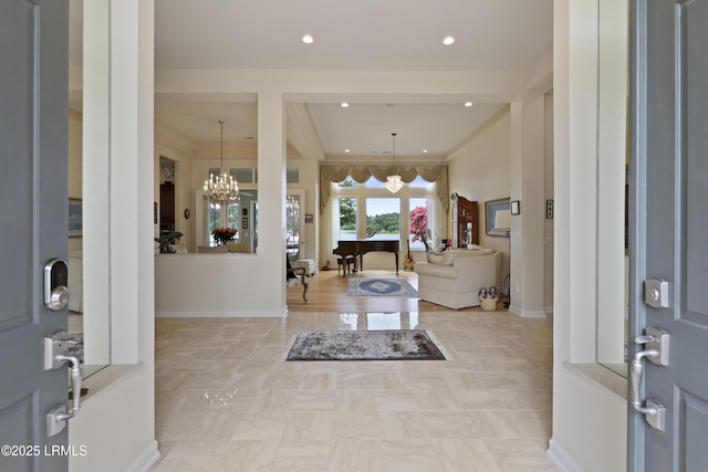 102 Lake Somerset Cir, Bluffton, SC 29909 - entrance foyer with a chandelier and recessed lighting