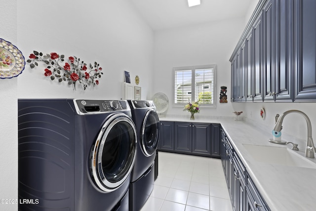 102 Lake Somerset Cir, Bluffton, SC 29909 - laundry room featuring cabinet space, washing machine and clothes dryer, and light tile patterned flooring