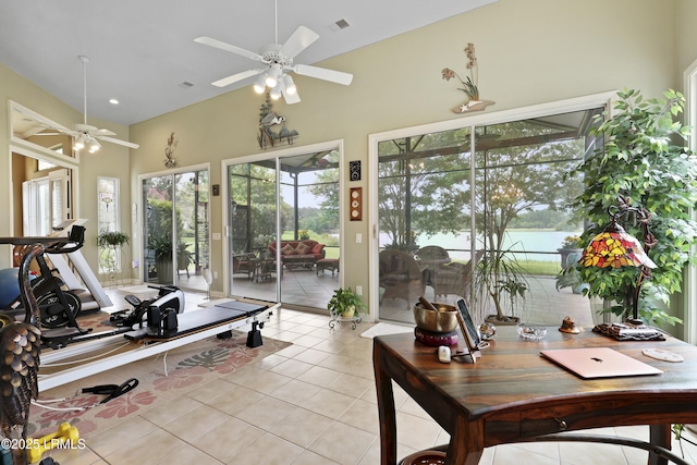 102 Lake Somerset Cir, Bluffton, SC 29909 - sunroom / solarium with a water view and vaulted ceiling