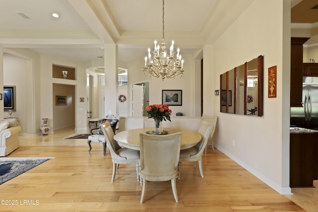 102 Lake Somerset Cir, Bluffton, SC 29909 - dining space with a chandelier, light wood-style floors, and recessed lighting