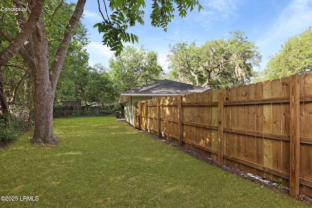 view of yard with fence private yard