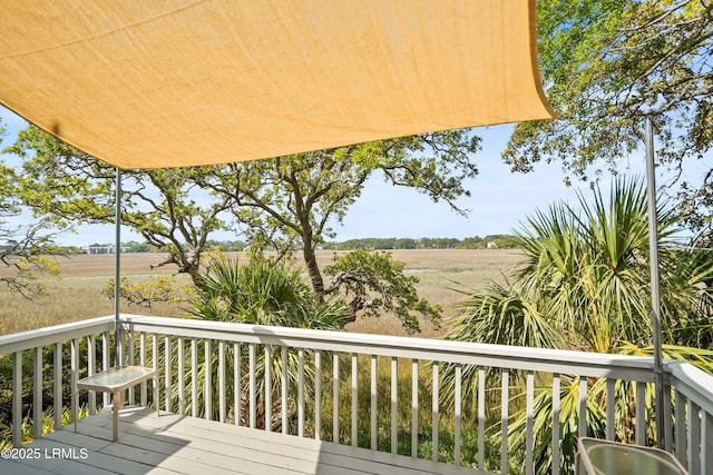 deck with a rural view