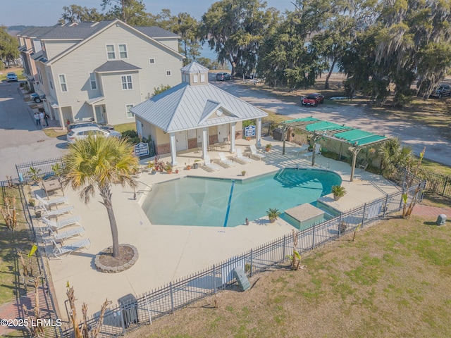 view of pool featuring a patio