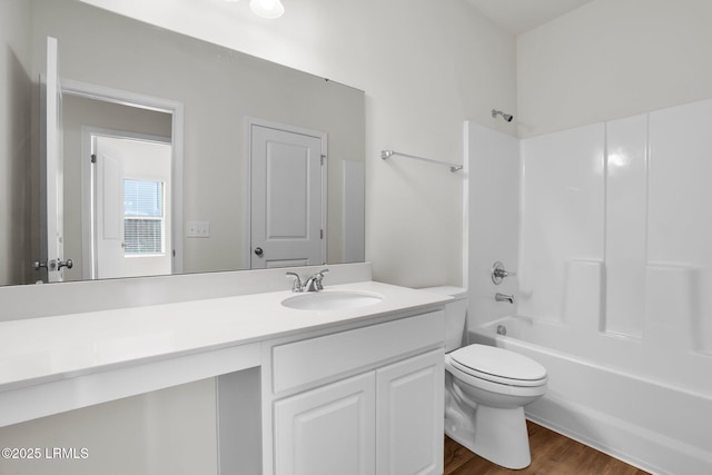 171 Great Bend Dr, Beaufort, SC 29906 - bathroom with toilet, bathtub / shower combination, vanity, and wood finished floors