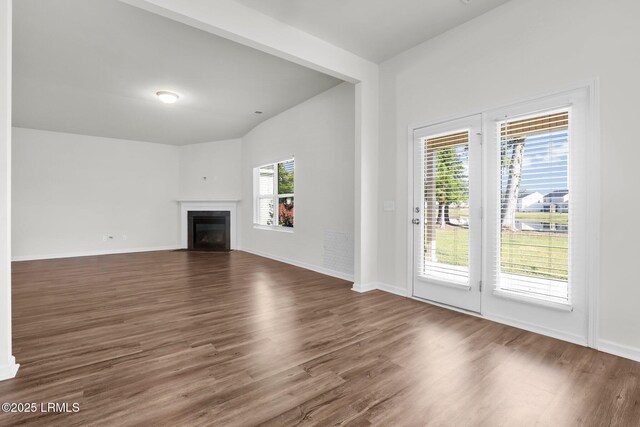 171 Great Bend Dr, Beaufort, SC 29906 - unfurnished living room with baseboards, wood finished floors, and a fireplace