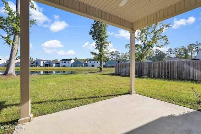 171 Great Bend Dr, Beaufort, SC 29906 - view of patio / terrace with fence, a residential view, and a water view
