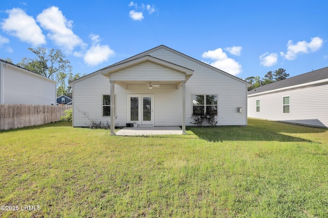 171 Great Bend Dr, Beaufort, SC 29906 - rear view of property with a patio area, fence, a ceiling fan, and a yard