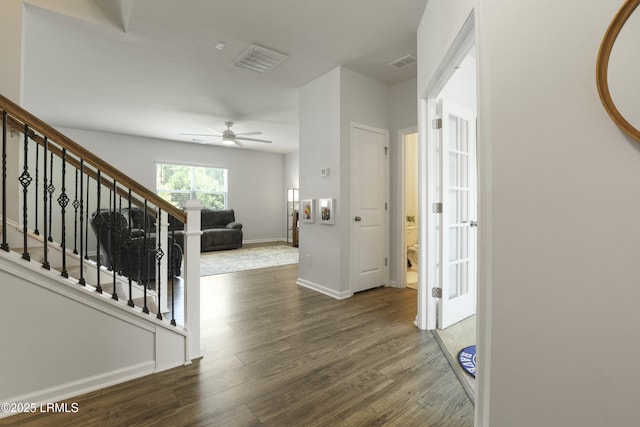 74 Keowee Ln, Beaufort, SC 29906 - hallway with wood finished floors and stairs
