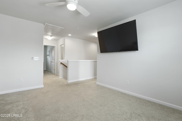 74 Keowee Ln, Beaufort, SC 29906 - unfurnished room with attic access, light carpet, and ceiling fan