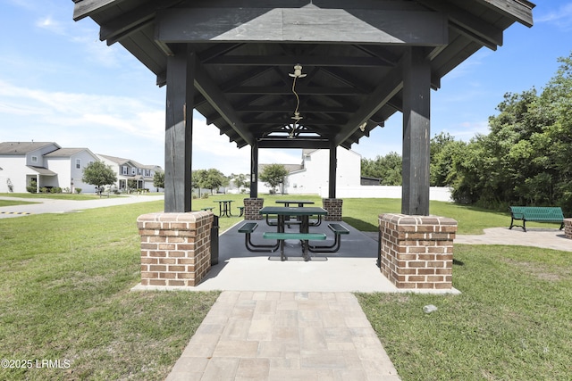 74 Keowee Ln, Beaufort, SC 29906 - view of home's community with a gazebo, a lawn, and a patio area