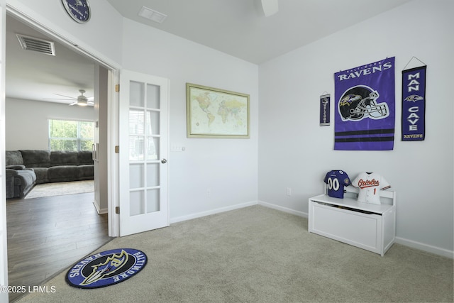 74 Keowee Ln, Beaufort, SC 29906 - entryway featuring a ceiling fan and carpet