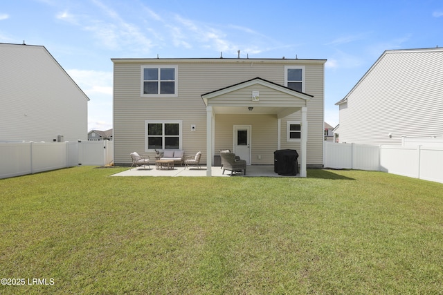 74 Keowee Ln, Beaufort, SC 29906 - rear view of property with a fenced backyard, a patio, and an outdoor hangout area
