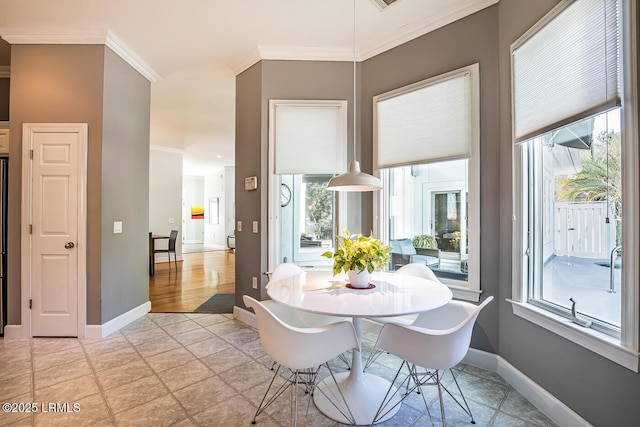 1348 Rowland Dr, Saint Helena Island, SC 29920 - dining space featuring crown molding