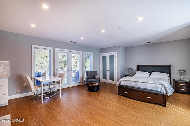 1348 Rowland Dr, Saint Helena Island, SC 29920 - bedroom featuring light hardwood / wood-style flooring, access to outside, and french doors