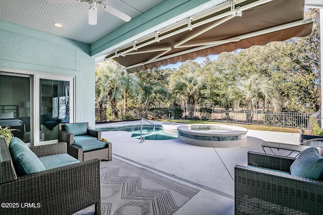 1348 Rowland Dr, Saint Helena Island, SC 29920 - view of swimming pool with an in ground hot tub, an outdoor living space, and a patio area